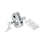 Glass door locks LC-001A, stainless steel 304 plate, finishing satin or mirror