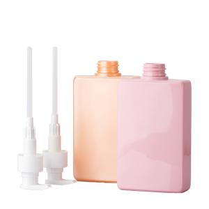 Quality 330ml Orange/Pink PP Smooth Bottle With white Pump For shampoo lotion bottle wholesale