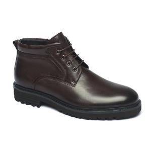 Quality Dark Brown Lace-up Anti Skid Mens Leather Boots wholesale