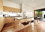 Quartz Countertop Commercial Kitchen Cabinets , L Shaped Kitchen Cupboards