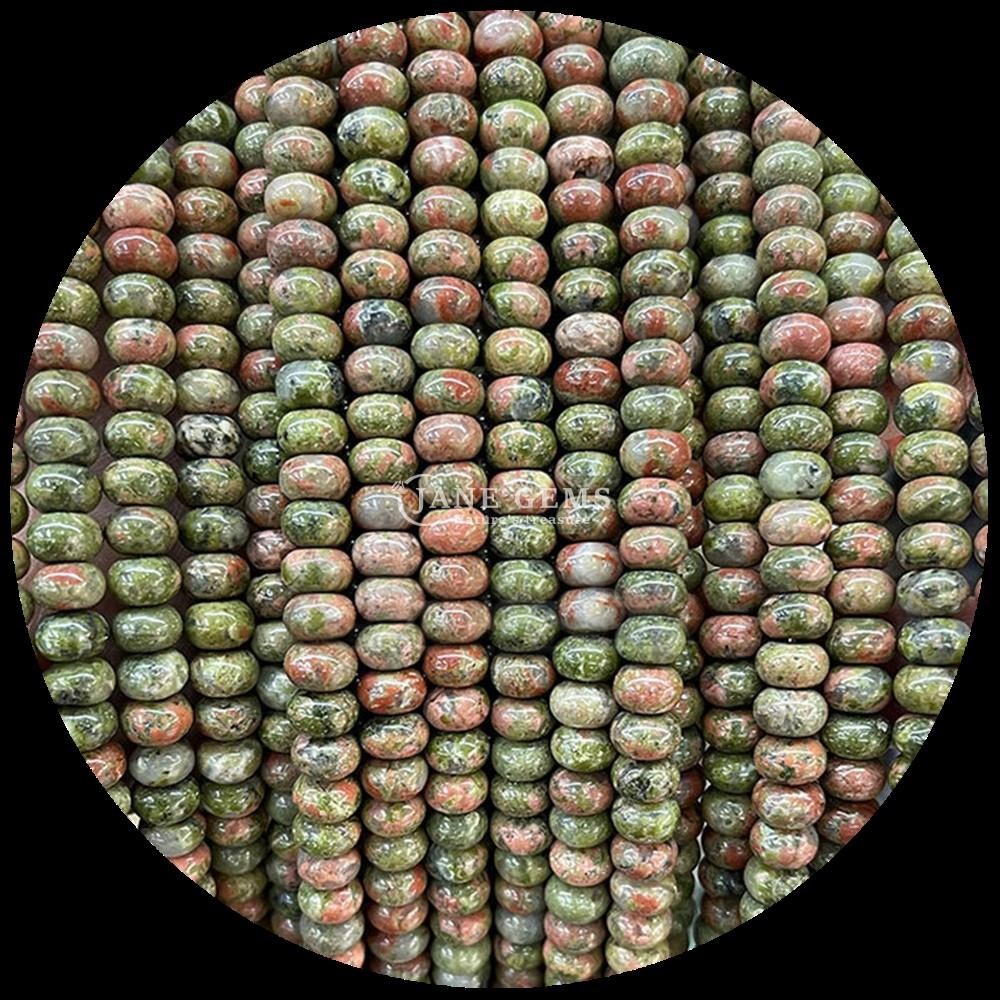 Lucky Jade Lava Stone Gem Bead Natural Crystal Abacus Shape Stone Loose Bead Strands For Bracelets