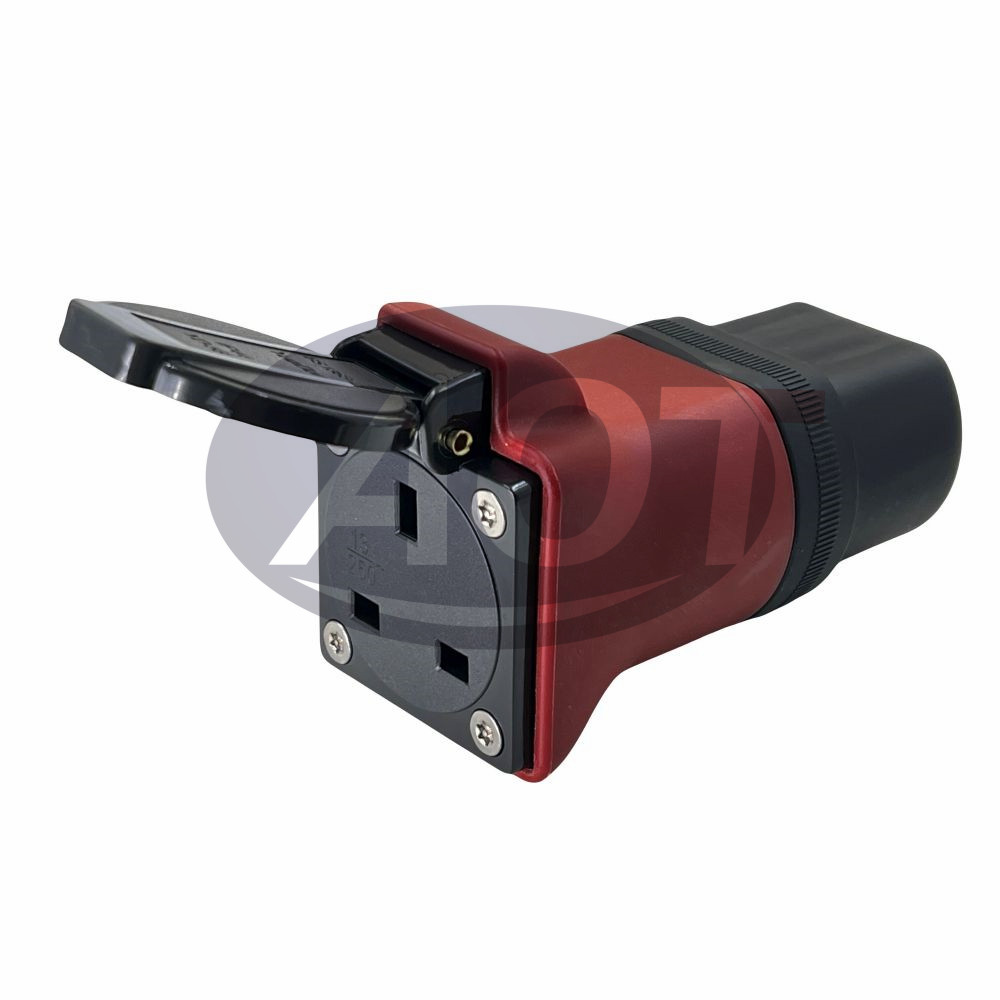 AOTAI Type2 to UK 3pin Plug Adapter S4L Single Phase Scooter Charger Adapter with High Temperature Resistant PC 220-240V