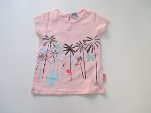 Quality Pink Baby Girl Tees Summer Short Sleeve Tropical Palm Print wholesale