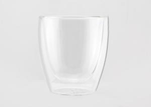 Quality Transparent Double Wall Coffee Cups , Double Insulated Glass Mugs Eco Friendly wholesale