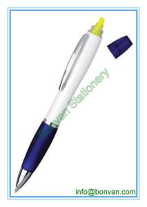 Quality plastic highlighter ball pen, advertising highlighter and ball pen wholesale
