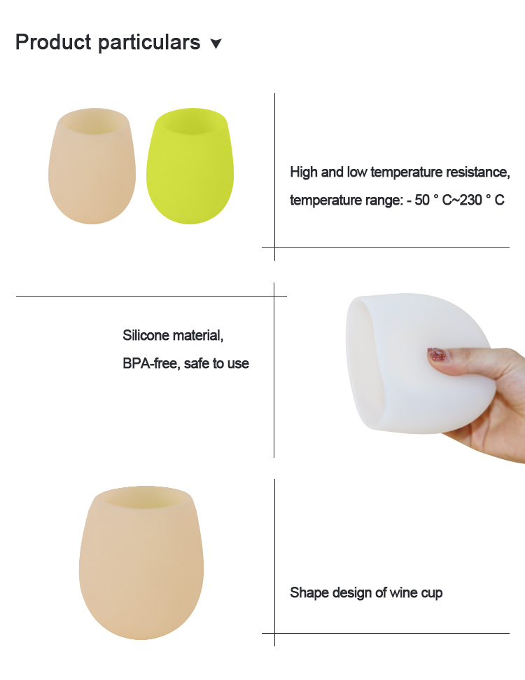 Panton Color Silicone Water Cup BPA Free No Handle No Lid For Wine Beer