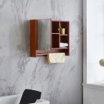 Removable Hanger 3mm Thick Bathroom Makeup Mirror Rubber Wood