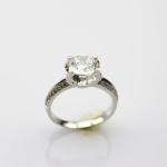 Sterlilng Silver Engagement Ring with 7mm Round Cubic Zirconia(F68)
