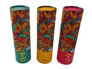 Quality OEM Printing Custom Color Paper Tube Round Shape Cardboard Box Cylinder Paper Box for Tea Coffee Packaging wholesale