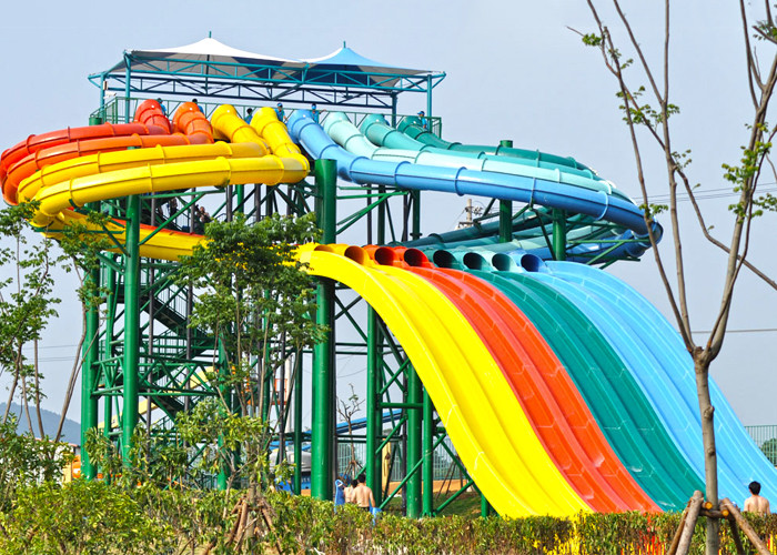 6m Tower Height Fast Flowing High Speed Water Slide For Resort