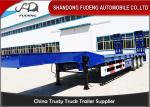 Triple Axle 80 Ton Low Bed Semi Trailer With Hydraulic Ladder For Transport