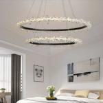 Simple Atmosphere Crystal Wreath Modern Pendant Light Warm White Light