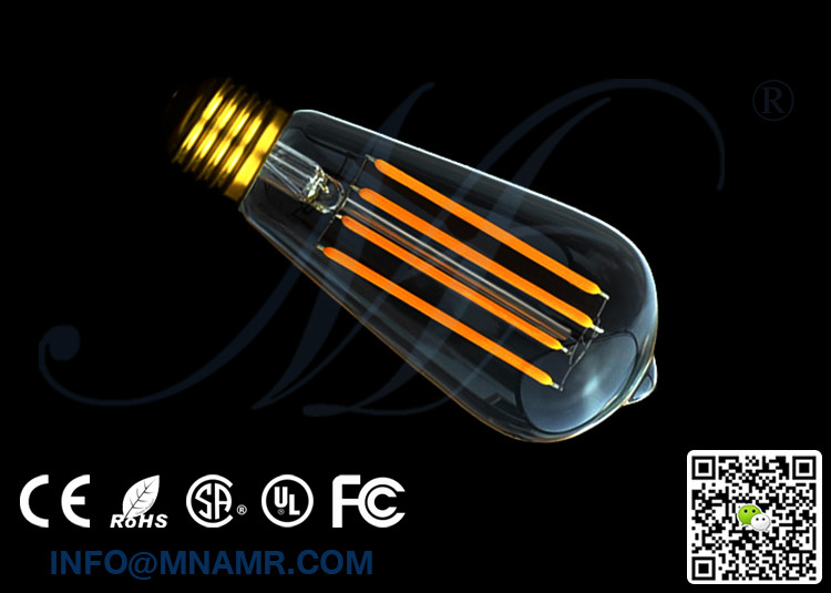 Good Quality ST58 Edison Bulb 4W E26 E27 B22 LED Glass Bulb 110v 120v 130v 220v 230v 240v Warm White Cold White