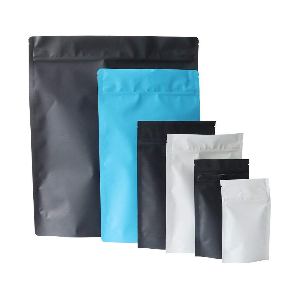 Wholesale Blule White Black Child Resistant Ziplock Mylar Weed Bags Childproof Packaging
