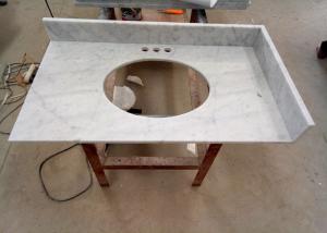 Quality 22 Inch Prefab Vanity Tops / White Carrera Marble Countertops Durable For Home wholesale