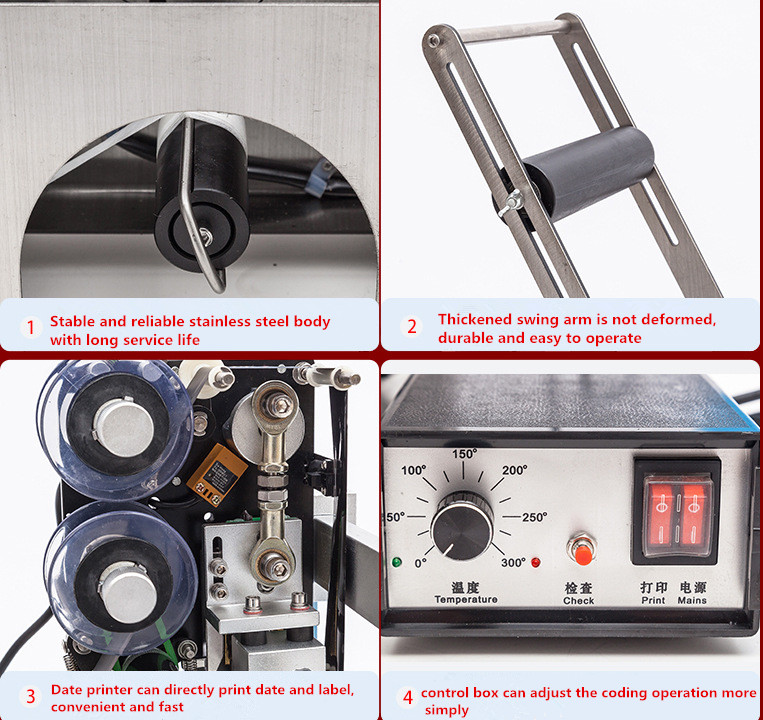 220V Packaging Labeling Machine , Adhesive Sticker Labeling Machine With Date Printer