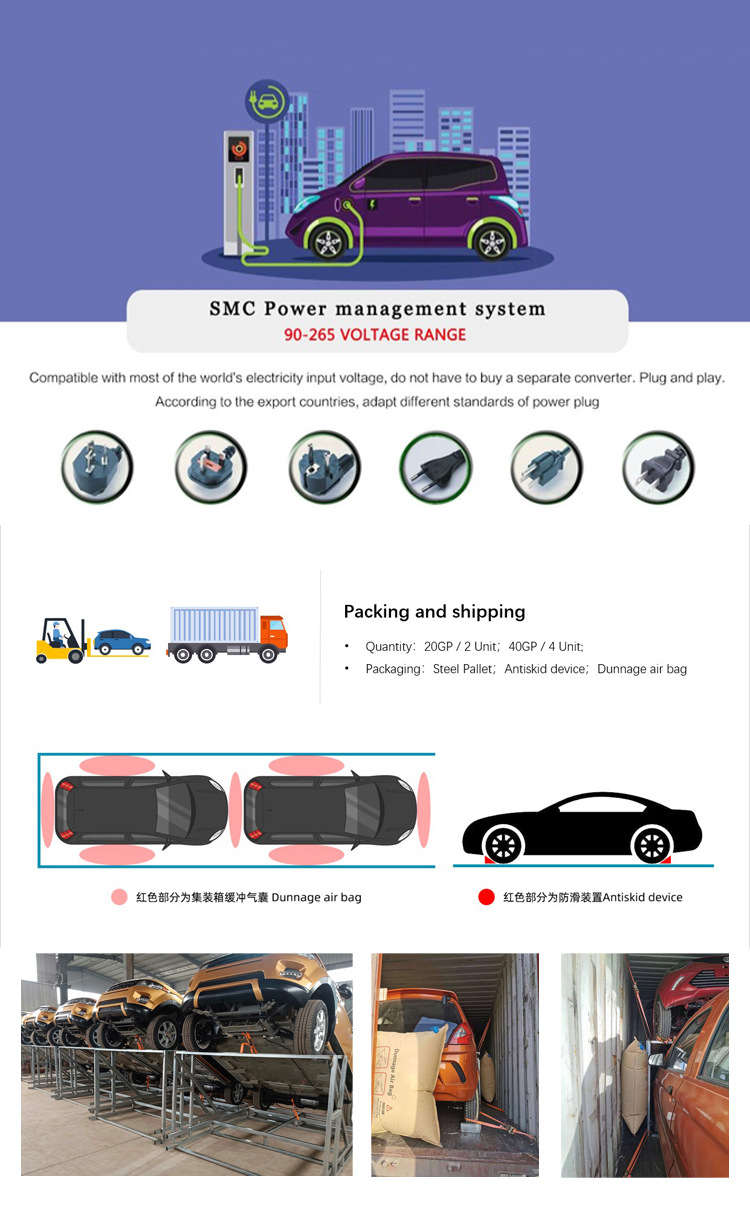 2024 Electriccar Max Range 400km Autos Electric 4 Wheel Solar Panel Car LHD Front Logo Rear Driver Position