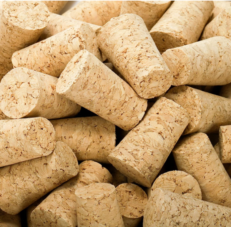 Natural Wine Cork Conical Bottle Stopper Custom Size For Champagne Bottle