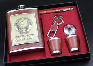 Quality Pocket Liquor Bottle Gift Box Set , 8 Oz Ccp Alcohol Hip Flask Western Style wholesale