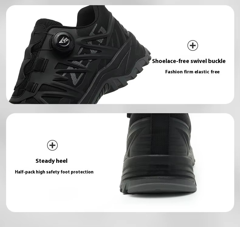 Kevlar Mid Sole Anti-stab Steel Toe BOA Rotating Buttons Safety Shoes For Industrial