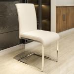 Modern Leather Dining Chairs Metal Legs With Stainless Steel Frame
