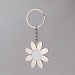 Flower Shape Metal Sublimation Keyring DIY Printing Photo Lovers Flower Necklace