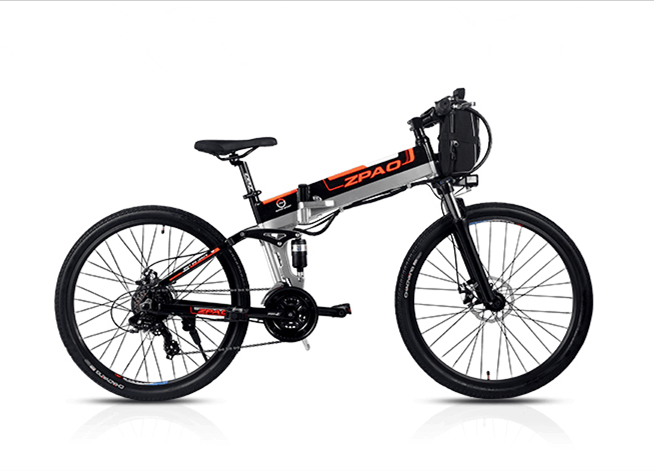 21 Speed Full Suspension Long Range Folding Electric Bike 26 Inch With Double Battery