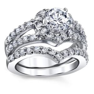 Quality Round Brilliant Cut Heart Shaped Diamond Engagement Ring 0.46CT OEM wholesale