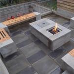 Outdoor Fiber Cement Furniture GRC Concrete Table With Sturdy Legs