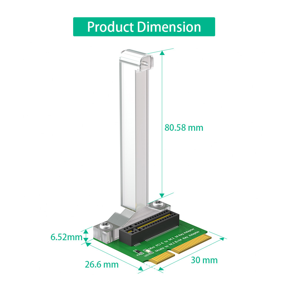 M.2 NGFF Nvme SSD To Mini PCI-E Adapter (Vertical Installation) For 2280 NVME SSD