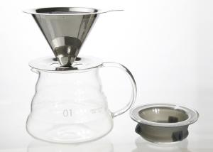 Quality Portable Pour Over Drip Coffee Maker 4 Cup Double Wall With Glass Pot wholesale