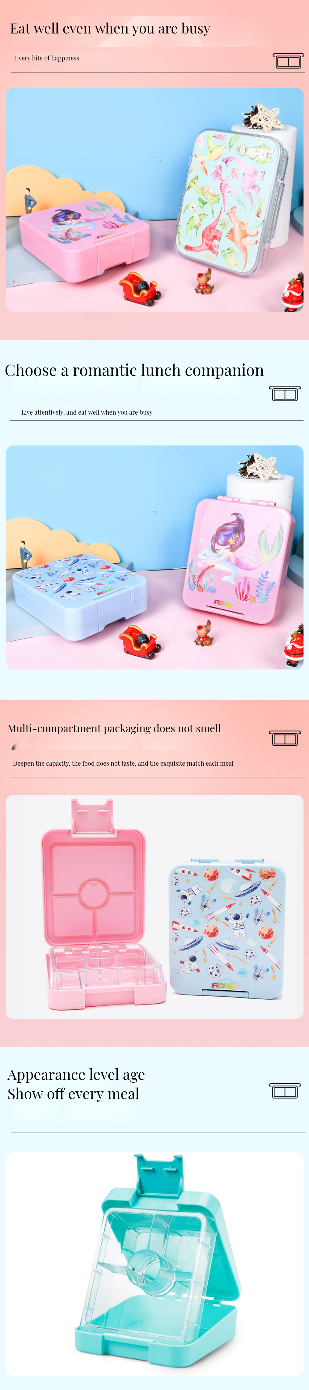 Convenient 1-3L Capacity Dual-Tier Plastic Bento Box for All Ages Leakproof and Microwave Safe