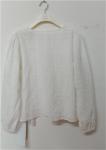 Comfortable Long Sleeve White Tops for Women With Tassel String