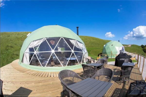 Luxury Camping Site Geo Dome Tent , Transparent Dome Tent 30 Square Meters House