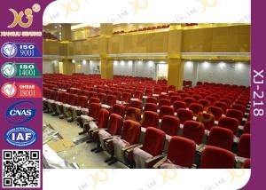 Quality Varnished Upholstered Beech Plywood Church Hall Chairs / Movie Theater Seats wholesale