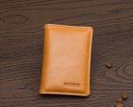 Handmade Leather Business Card Holder Men Personalized Minimalist Weight 45g