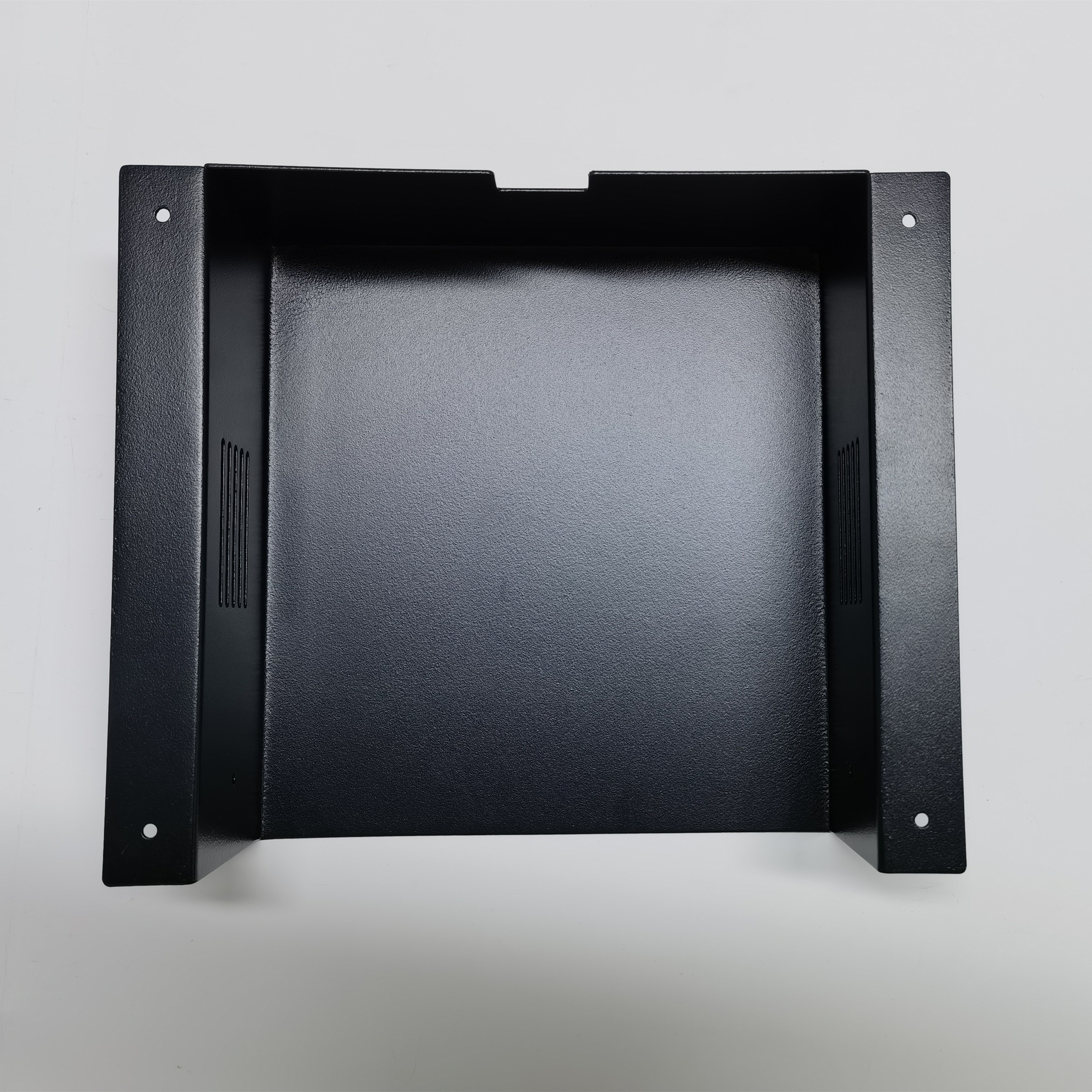Single Square Modern 2mm Iron Desk Storage Shelf with Dual Headset Hanger Hook Holder