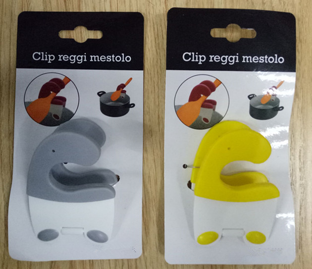 FBTZ102802 PP+silicone material pot side clip for holding spoon