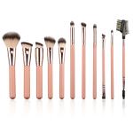 11pcs Premium Private Vegan Cosmetic Brush Custom Pink Double Headed