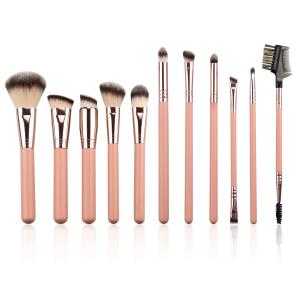 Quality Complete Face And Eye Cosmetic Makeup Brush Set Champagne Gold Color wholesale