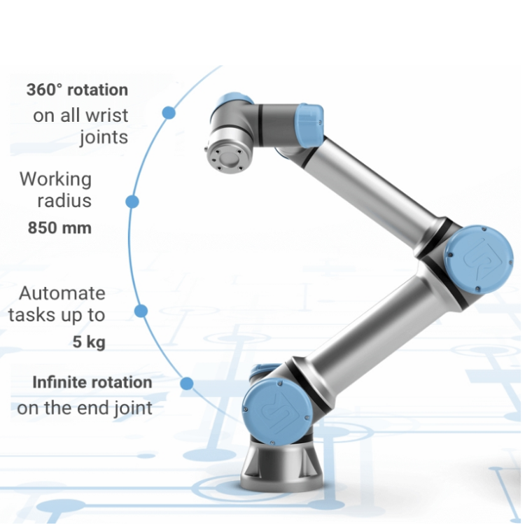 Industrial robot universal robotic arm 6 axis UR5e machinery & industry equipment with gripper pick and place machine