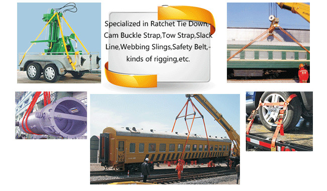 One Way Belt Green Color Webbing Lifting Slings Flat Eye Web Sling TUV Certification