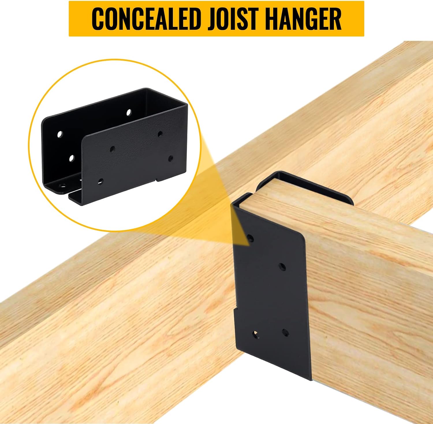 Steel Powder Coated Concealed Joist Hanger for Outdoor Deck Wood Railing and Fence
