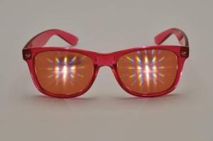 Quality Orange 3D Fireworks Glasses With Amber Diffraction Grating Film wholesale