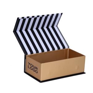 Quality Strip Pattern Printing Logo Magnetic Box Packaging 1300gsm Luxury Magnetic Gift Box wholesale