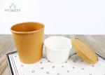 Soup Cups Takeaway Food Containers Brown / White Paper With Lids