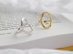 Lanciashow 925 Sterling Silver Jewelry Open Ring Simple Geometric Irregular