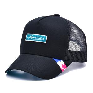 Quality Lightweight Men 6 Panel Trucker Cap With Woven Label wholesale