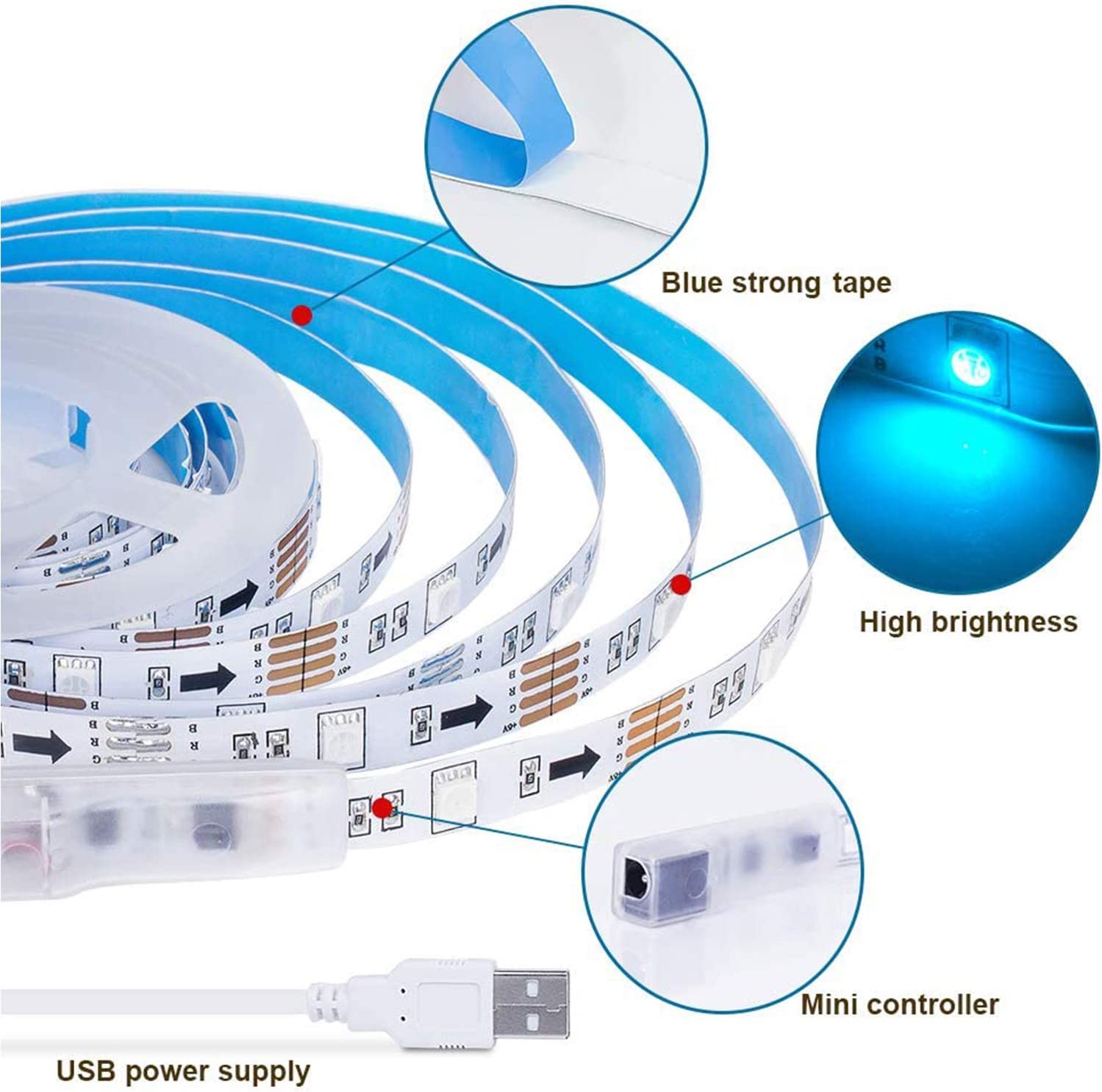 5M 3M DC 5V 12V Smart 5050 RGB LED Strip With IR Wifi Auto Lighting Systems