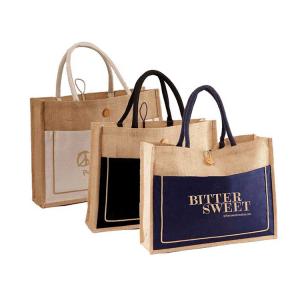 Quality Linen Stitching Canvas Hessian Shopping Bags Custom Printed For Women wholesale